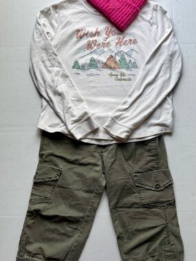 Bubblegum USA Olive Cargo Capri Pants Size 7/8 Y2K Utility Green